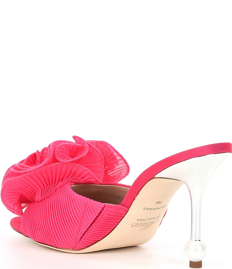Muse by Marchesa Gabriella Chiffon Ruffle Ornament Dress Slide Sandals