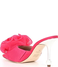 Muse by Marchesa Gabriella Chiffon Ruffle Ornament Dress Slide Sandals