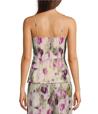 Muse by Marchesa Coordinating Heather Linen Blend Strapless Neck Sleeveless A-Line Blouse