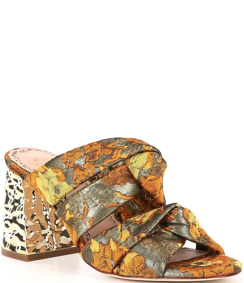Muse by Marchesa Iris Knotted Jacquard Dress Slide Sandals