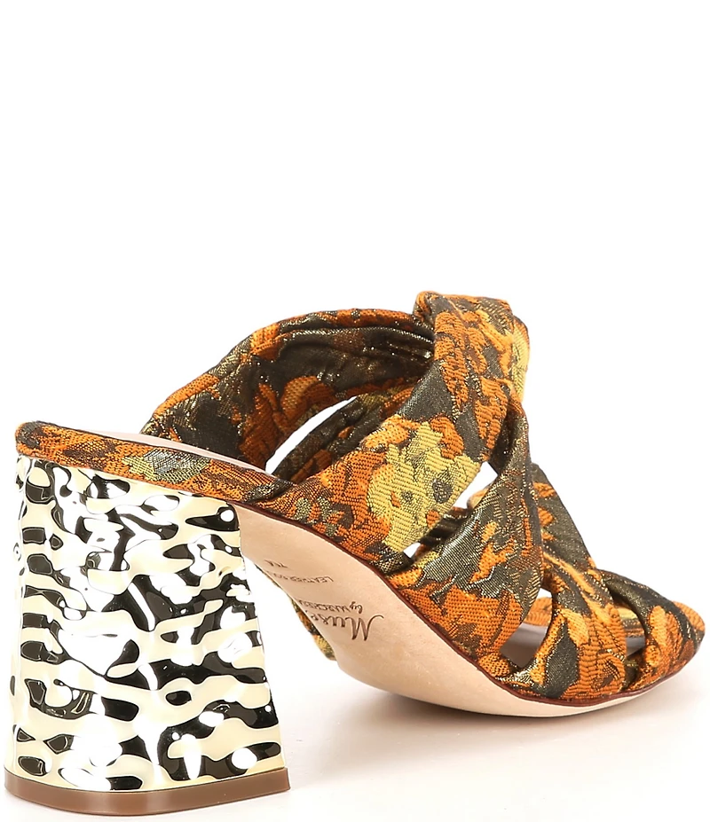 Muse by Marchesa Iris Knotted Jacquard Dress Slide Sandals