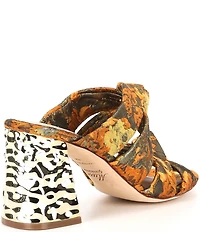 Muse by Marchesa Iris Knotted Jacquard Dress Slide Sandals