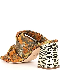 Muse by Marchesa Iris Knotted Jacquard Dress Slide Sandals