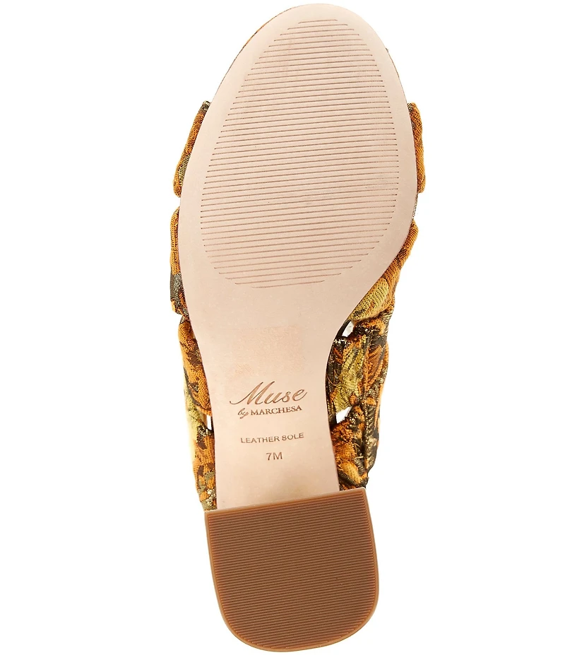 Muse by Marchesa Iris Knotted Jacquard Dress Slide Sandals