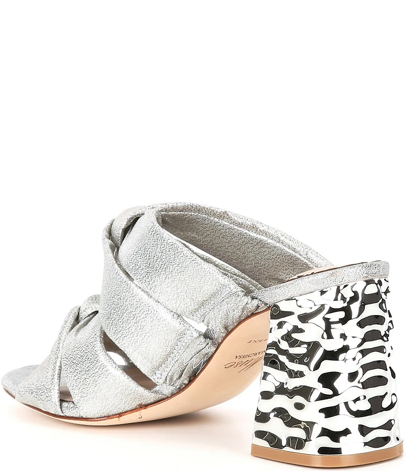 Muse by Marchesa Iris Knotted Metallic Dress Slide Sandals