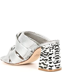 Muse by Marchesa Iris Knotted Metallic Dress Slide Sandals