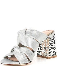 Muse by Marchesa Iris Knotted Metallic Dress Slide Sandals