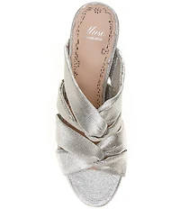 Muse by Marchesa Iris Knotted Metallic Dress Slide Sandals