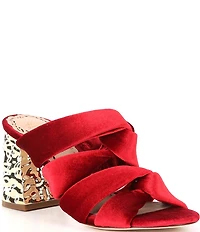 Muse by Marchesa Iris Velvet Knotted Dress Slide Sandals