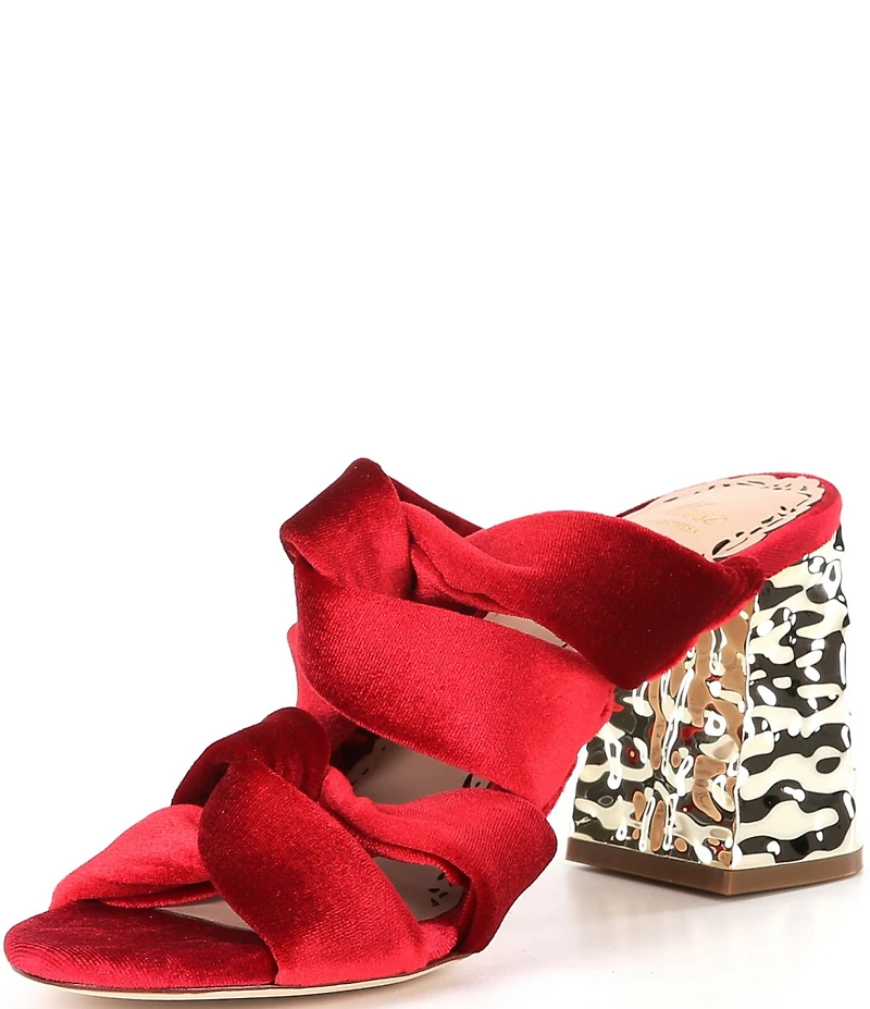 Muse by Marchesa Iris Velvet Knotted Dress Slide Sandals