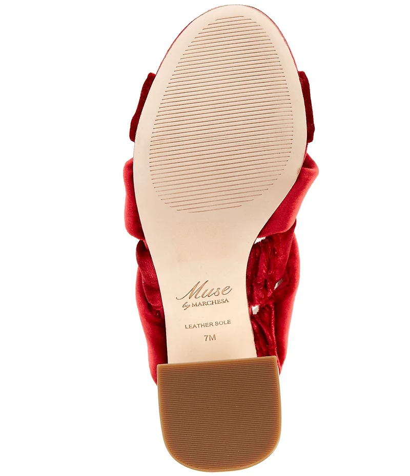 Muse by Marchesa Iris Velvet Knotted Dress Slide Sandals