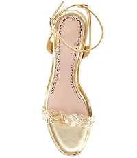 Muse by Marchesa Isabella Metallic Leather Floral Strap Dress Sandals