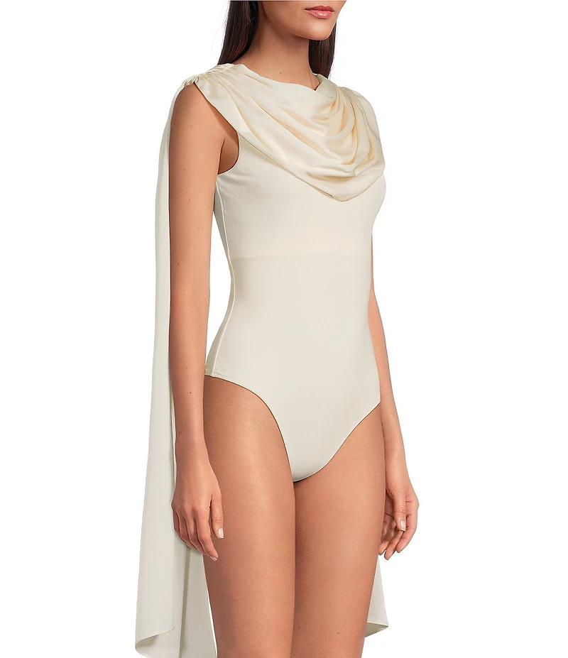 Muse by Marchesa June Cowl Neck Draped Bodysuit