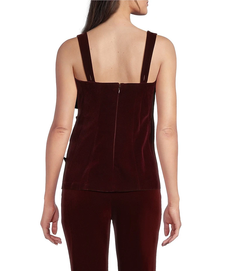 Muse by Marchesa Laurel Velvet Applique Sleeveless Button Up Coordinating Vest