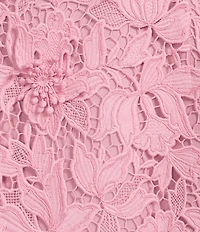 Muse by Marchesa Oleander 3D Floral Lace Square Neck Sleeveless Midi Dress