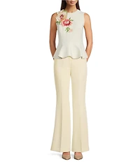 Muse by Marchesa Coordinating Rosalie Stretch Crepe Flare Leg Pants