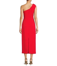 Muse by Marchesa Tulip Crepe One Shoulder Midi Dress