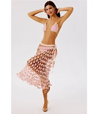 My Beachy Side Fleur Hand Crocheted 3D Floral Maxi Skirt Cover-Up