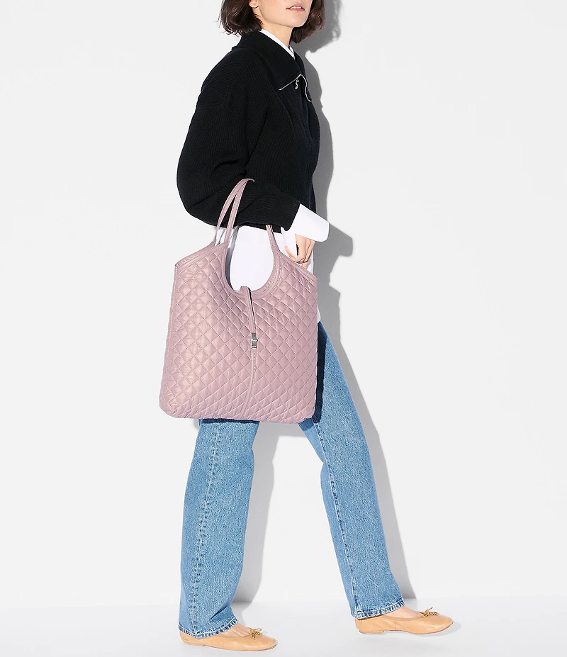 MZ Wallace Astor Large Quilted Turnlock Tote Bag