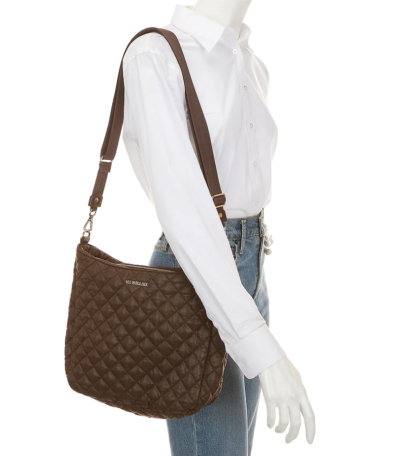 MZ Wallace Crosby Quilted Nylon Hobo Shoulder Bag