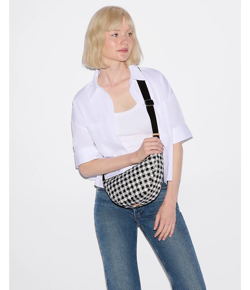 MZ Wallace Gingham Small Metro Smile Belt Bag