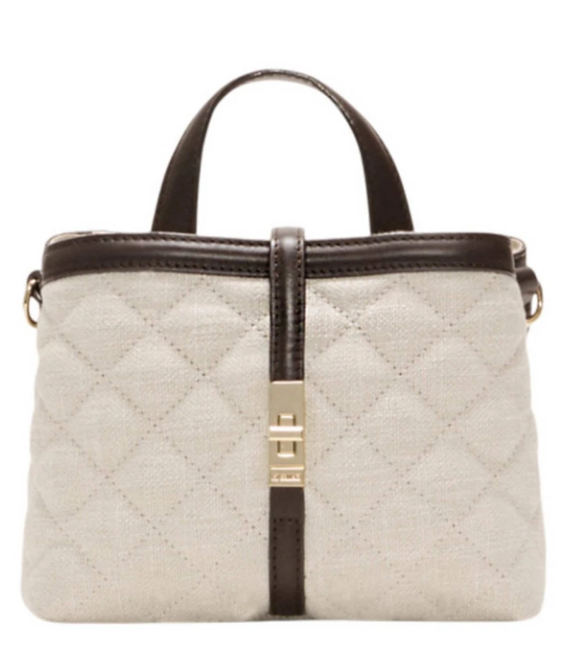 MZ Wallace Mini Linen Astor Turnlock Top Handle Crossbody Bag