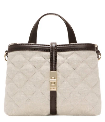 MZ Wallace Mini Linen Astor Turnlock Top Handle Crossbody Bag