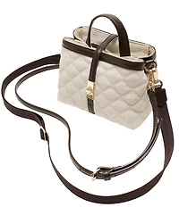 MZ Wallace Mini Linen Astor Turnlock Top Handle Crossbody Bag