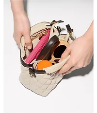 MZ Wallace Mini Linen Astor Turnlock Top Handle Crossbody Bag