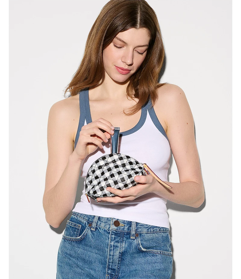 MZ Wallace Momo Gingham Cosmetic Pouch