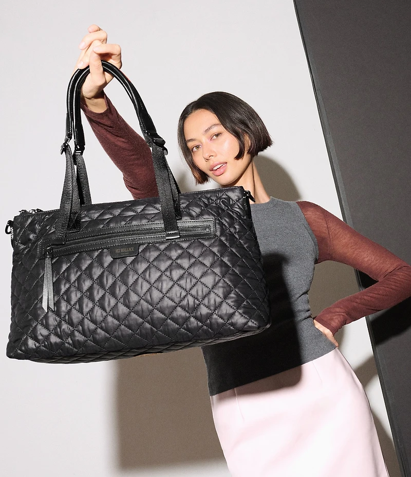 MZ Wallace Park Medium Quilted Leather Satchel Bag
