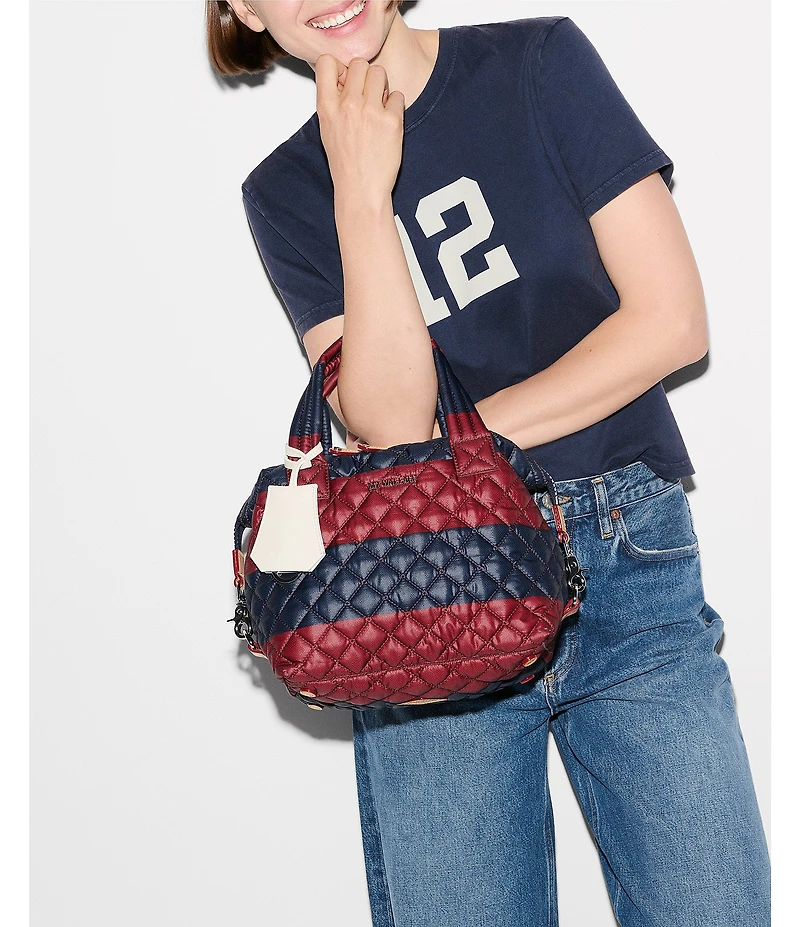MZ Wallace Rugby Stripe Small Sutton Deluxe Tote Bag