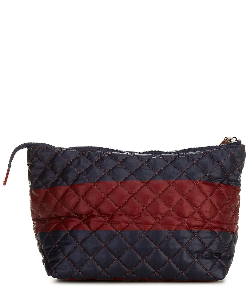 MZ Wallace Rugby Stripe Zoey Large Zip Cosmetic Pouch