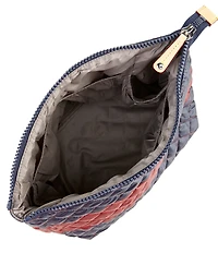MZ Wallace Rugby Stripe Zoey Large Zip Cosmetic Pouch