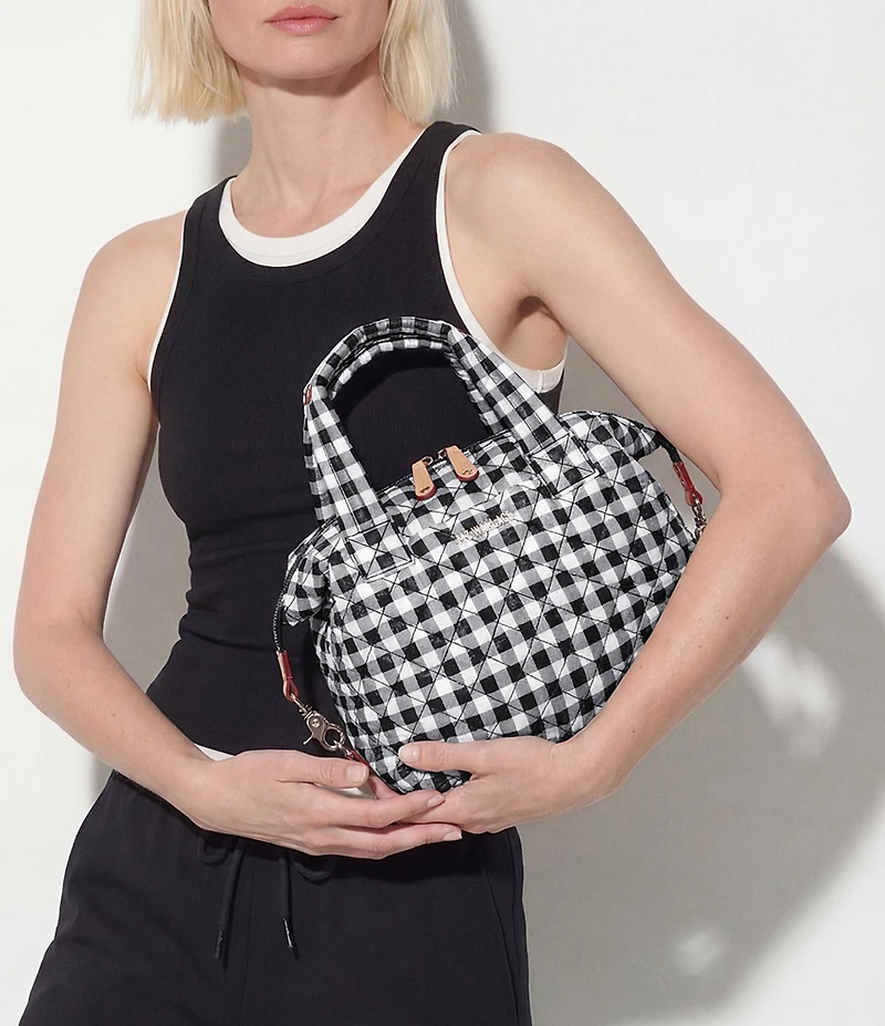 MZ Wallace Small Gingham Sutton Deluxe Tote Bag
