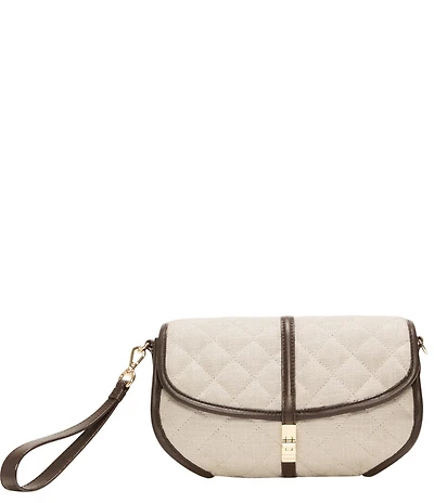 MZ Wallace Small Linen Astor Convertible Clutch Crossbody Bag
