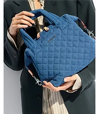 MZ Wallace Sutton Denim Small Deluxe Tote Bag