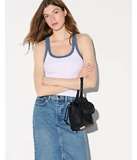 MZ Wallace Waverly Drawstring Top Handle Mini Bucket Bag