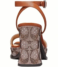 COACH Crystal Signature Jacquard Platform Block Heel Sandals