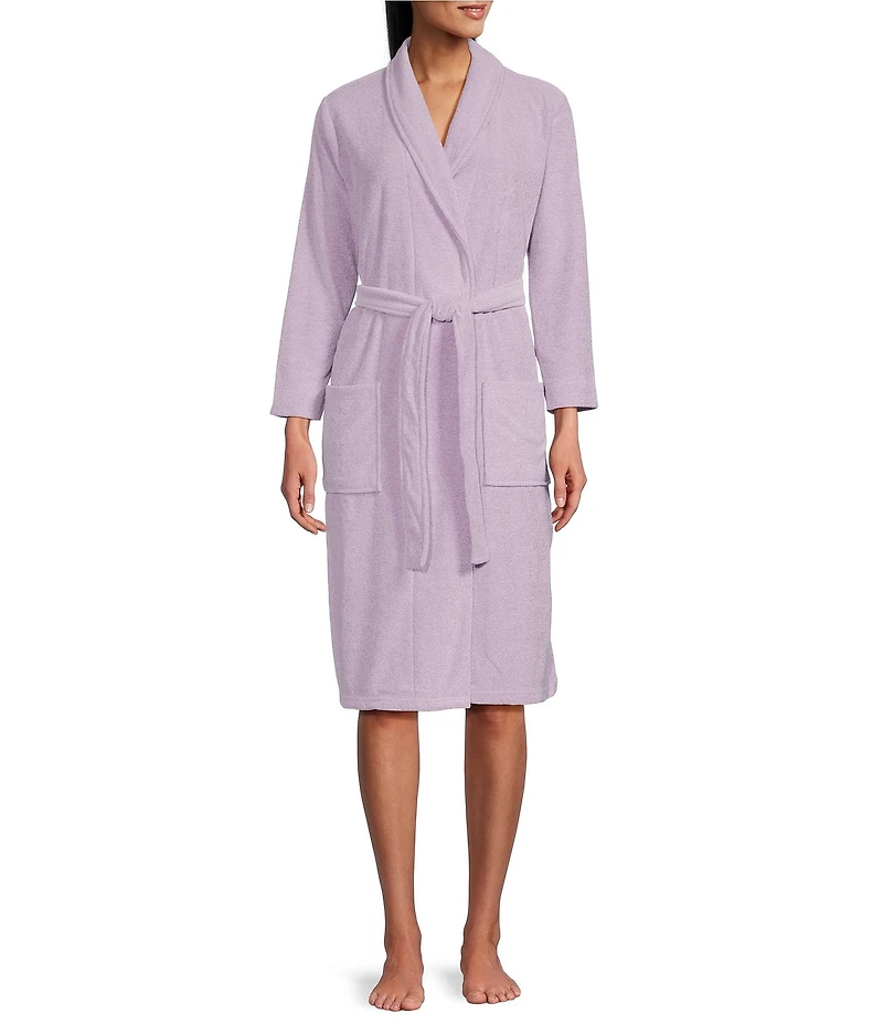 N by Natori Nirvana Long Sleeve Tie Waist Wrap Knit Robe