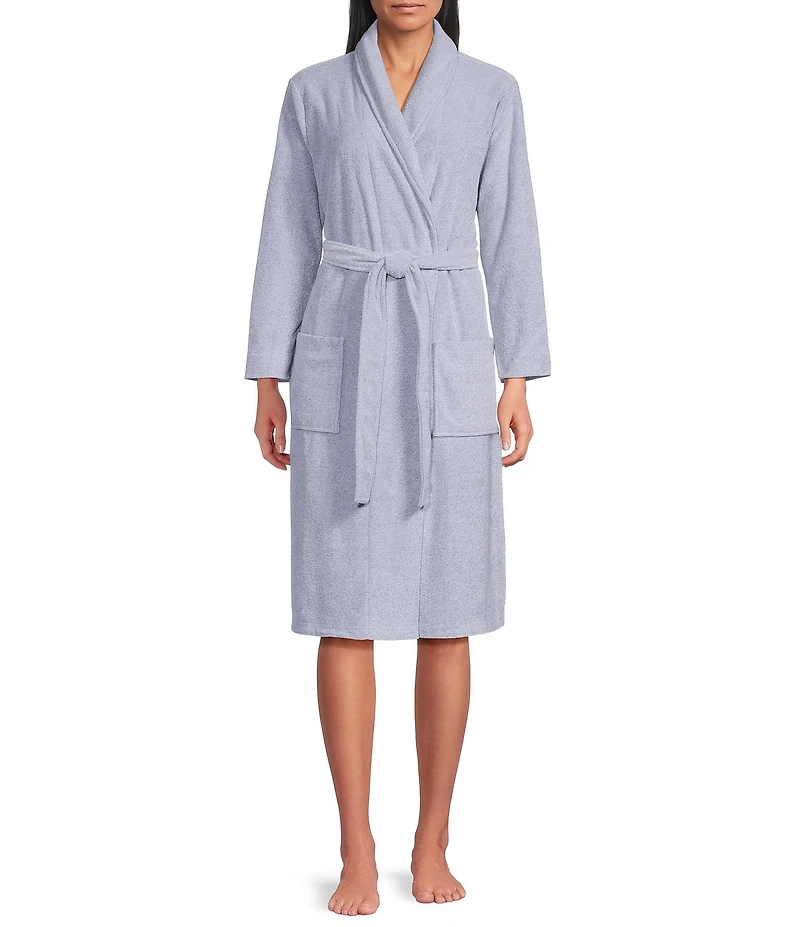 N by Natori Nirvana Long Sleeve Tie Waist Wrap Knit Robe