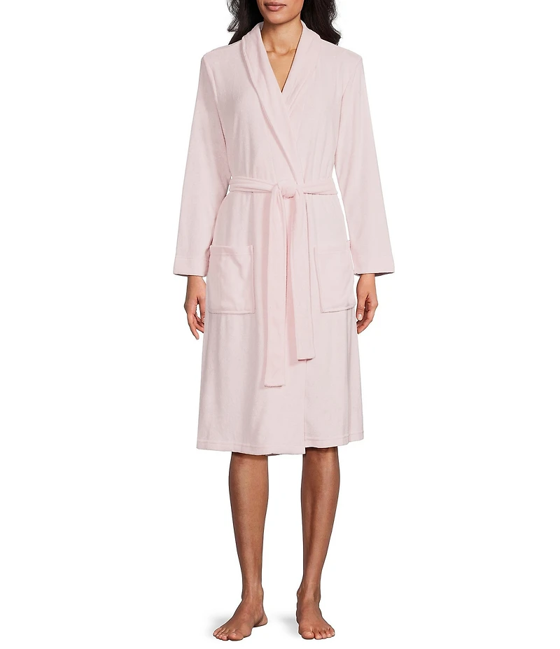 N by Natori Nirvana Long Sleeve Tie Waist Wrap Knit Robe