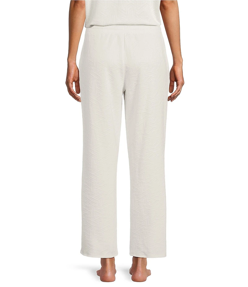 N by Natori Quilted Geo Knit Jacquard Drawstring Tie Coordinating Lounge Pants