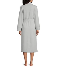 N By Natori Quilted Geo Long Sleeve Knit Jacquard Long Robe