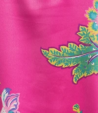 N by Natori Satin Floral Print Long Sleeve Mandarin Collar Pajama Set