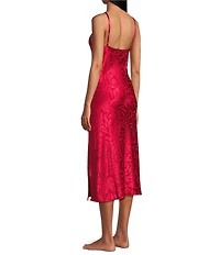 N by Natori Scroll Print Sleeveless Scoop Neck Satin Coordinating Nightgown