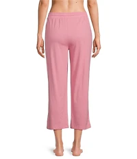 N by Natori Solid Knit Drawstring Tie Waist Side Pocket Coordinating Cropped Lounge Pant