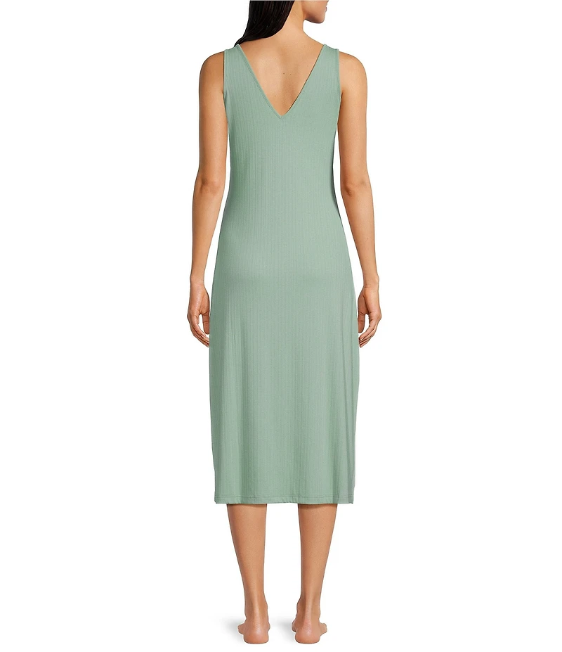 N by Natori Soothe Sleeveless V-Neck Ribbed Knit Lounge Dress