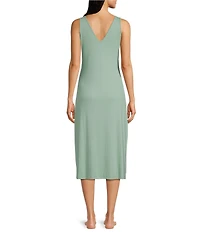 N by Natori Soothe Sleeveless V-Neck Ribbed Knit Lounge Dress