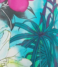 N By Natori Viva Satin Tropical Floral Short Sleeve V-Neck Sleepshirt